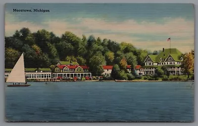 Postcard MI Macatawa Michigan Lake Scene C12 • $4.99