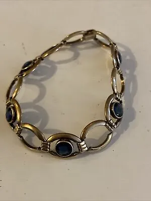 Vintage Simmons Gold Filled Blue Stone Bracelet 7  • $47
