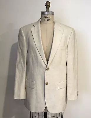 NWOT Club Room Men’s Off White Linen 2 Bttn Classic Sport Coat Jacket Blazer 38R • $35