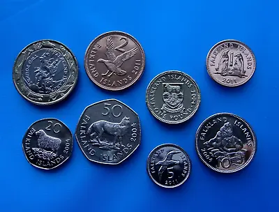 2004 - 2011 Falkland Islands * 8 Coin Full Set NEW * UNC Coins £ 2 - 50 P - 1 P • £15.50