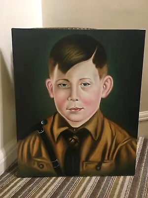 OIL PAINTING Portrait Second World War German Youth Boy WWII Military Uniform • £300