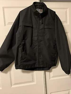 5.11 Tactical Black Full Zip Windbreaker Jacket Mens Size Medium M Packable EUC • $33