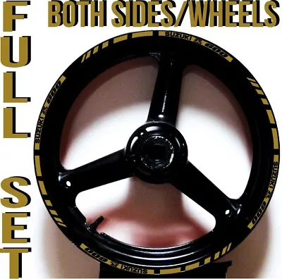 Gold Metallic Gp Style Rim Stripes Wheel Decals Tape Stickers - Suzuki Gsxr 600 • $17.99