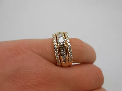 1.00 Carat Natural Diamond 14K Yellow Gold Engagement Ring Band Insert Zales ZEI • $1149.99