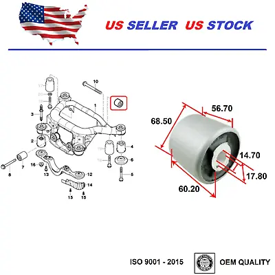 Rear Differential Beam Bush Bushing Meyle HD For BMW 3 Series E46 33176751808 • $28.90