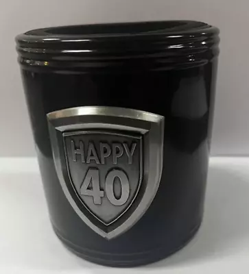40th Birthday Vidori Black Stainless Steel Engravable With Badge Can Holder • $17.95