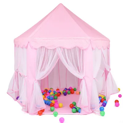 £49.99 • Buy Girls Princess Fairy Castle PLay Tent Teepee Playhouse Kid Indoor Hexagon Wigwam