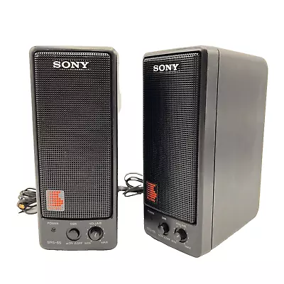 Vintage Sony SRS-55 Portable Speakers Pair Set Battery Operated *VIDEO • $28.90