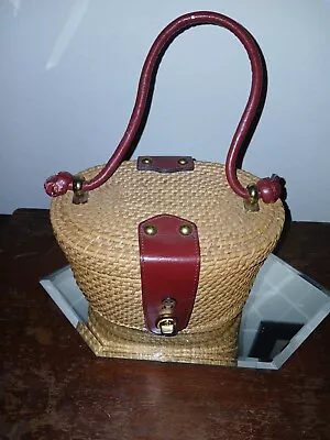 Vintage Etienne Aigner 1950s To 1960s Whicker Handbag • $100