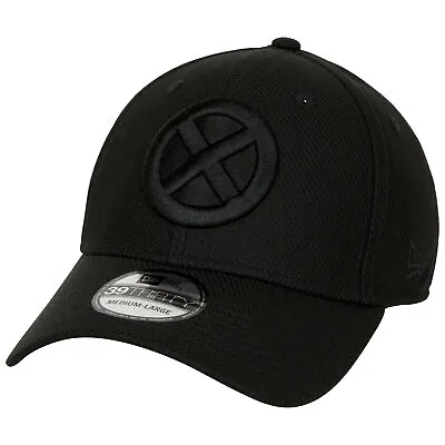 $46.98 • Buy X-Men Logo Black On Black Colorway New Era 39Thirty Fitted Hat Black