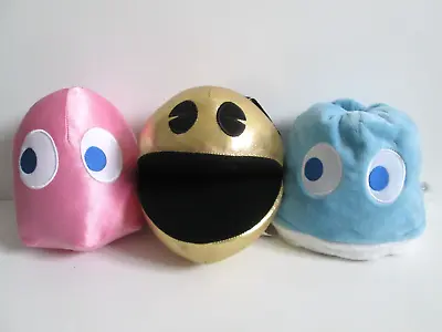40th Anniversary Pac-Man Pinky & Blue/White Reversible Ghost Soft Toys • £29.99