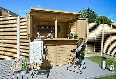 Shiplap PTR 6x3 Pent Wooden Garden Bar Shed With Shutters & Solid T&G Floor • £499.99
