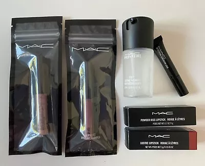 NEW MAC Cosmetics 6pc ~ Lipstick X 2 Lipglass Lipgloss X 2 Prep+Primer Lash • $32