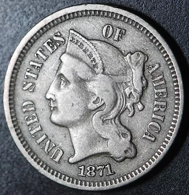 1871 Three 3 Cent Nickel • $25