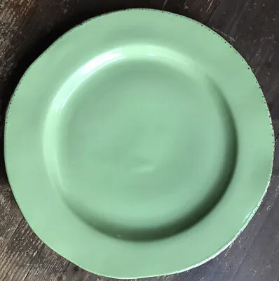 VIETRI Cucina Fresca Pistachio Sage/Cream Dinner Plate Glazed Clay Retired • $38