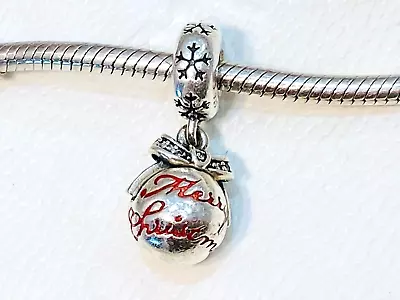 $49 • Buy Authentic Pandora Merry Christmas Bauble Ornament Dangle Charm  792008 Retired