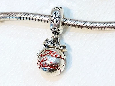 $49 • Buy Authentic Pandora Merry Christmas Bauble Ornament Dangle Charm  792008 Retired