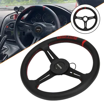 MOMO Racing Style 13'' 330mm PU Alloy 3 Spoke Steering Wheel Black • $56.90