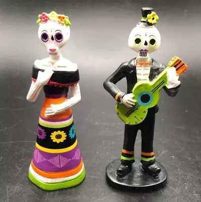 Day Of The Dead Hand Painted 4  Man With Guitar And Swooning Woman • $12.88