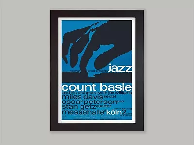 Framed Count Basie 1960 Köln Concert Poster Print Jazz  Wall Art Miles Davis • £23.49