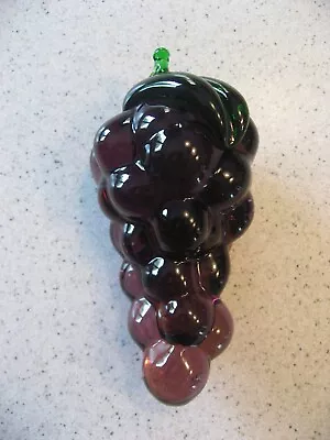 Vintage Hand-Blown Murano Style Purplish Glass Cluster Of Grapes About 5 L • $10