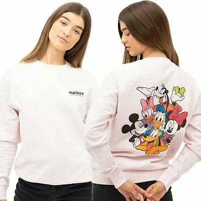 Official Disney Ladies Mickey Mouse & Friends 90's Gang Sweatshirt Pink S - XL • £14.99
