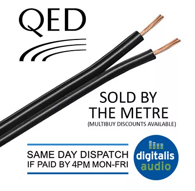 1m Of Black QED 42 Strand Oxygen Free Copper (OFC) HiFi Speaker Cable • £1.20