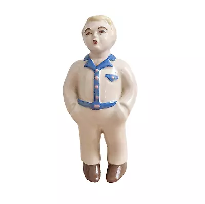 Vintage Ceramic Arts Studio Jim Figurine Decor Standing Leaning Blonde Boy Man • $17.99