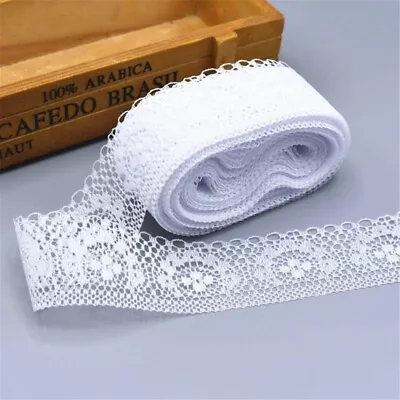 £3.84 • Buy 10 Yards Lace Ribbon 40MM Lace Trim Embroidered For DIY Sewing Craft