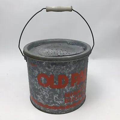 OLD PAL Fishing Floating Minnow Bait Bucket Galvanized Metal • $39.99