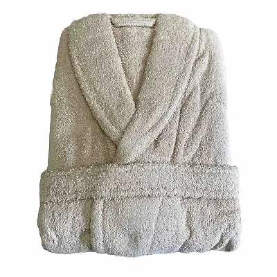 Beige 100% Cotton Terry Towelling Bath Robe • £12