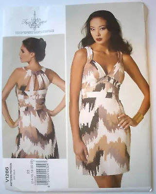 Vogue 1286 Tracy Reese Lined Dress Pattern Close Fit Back Detail Sizes  14-22 UC • $12.99