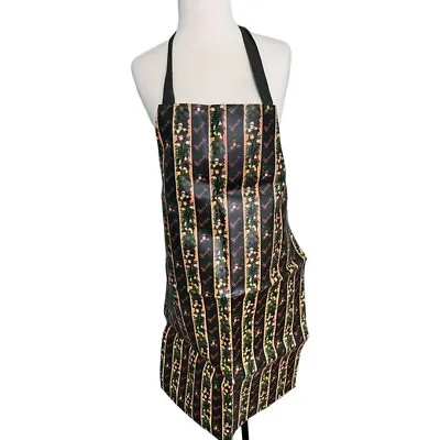 Harrods Knightsbridge Vinyl Adult Bib Apron Teddy Bears PVC Apron Hunter Green • $33