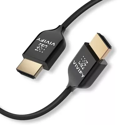 VIVIFY Fiber Optics Ultra Slim Extra Long Cable 10m 4K 60Hz HDMI 2.0 UL1 VW1 Xen • £19.99