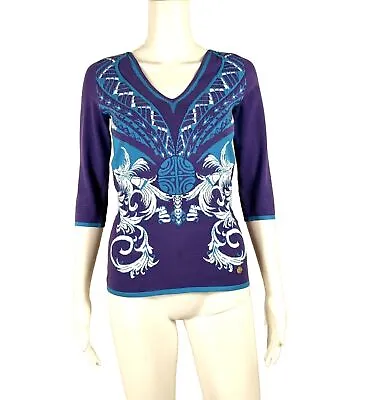 VERSACE COLLECTION Top Knit Shirt - Size 42 Multi Print - NTSF • $39.94