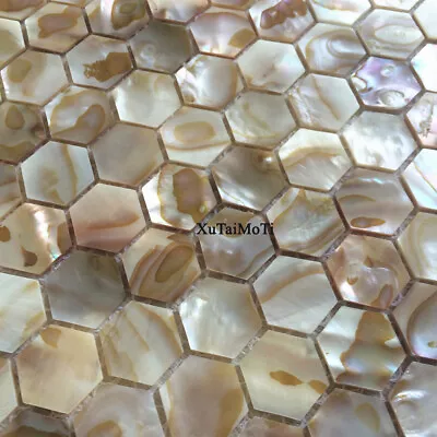 Natural Hexagon Shell Mosaic Mother Of Pearl Kitchen Bathroom Tile Wholesale • $41.80