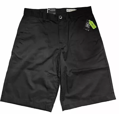 Volcom Shorts Mens Size 34 Black Frickin Modern Stretch Flat Front Chino Short • $20