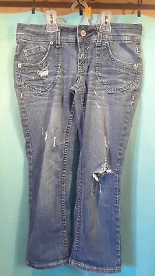 H2J Production Distressed Capris Jeans Juniors Medium Size 7/8  • $16.25