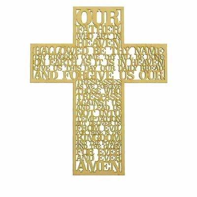Lords Prayer Wooden Cross Christian Symbol Crucifix Wall Art Religious Gift • £6.99