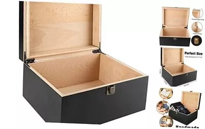 Wooden Keepsake Box Decorative Boxes With Hinged Lid - Latch Closure Wooden Box • $48.86