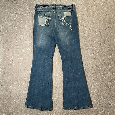 Vintage Mudd Flared Bootcut Jeans Size Womens 9 Blue Wash Y2K Button Fly • $22.86