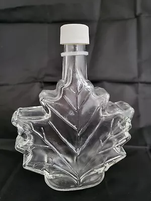 Maple Leaf Shaped Bottle Glass Syrup Empty Bottle With White Lid • $12