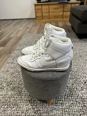 Nike Dunk Sky Hi Wedge Sneakers White 644877-103 US 7 UK 4.5 EU 38 • $59.95