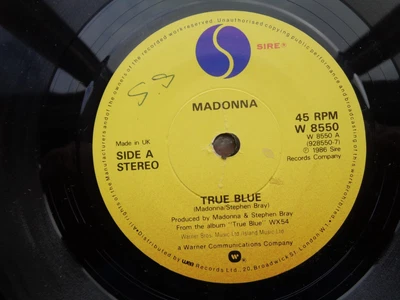 £2 • Buy MADONNA=TRUE BLUE/HOLIDAY.7in VINYL.W 8550.EXC