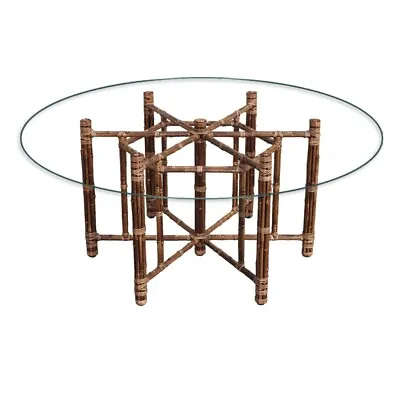 Authentic McGuire Hexagonal Bamboo Rattan Organic Modern Dining Table Base • $4995