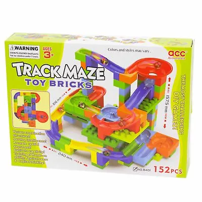 152 Piece Kids Building Block Marble Run | Marble Maze Track  Construction Toy • £13.99