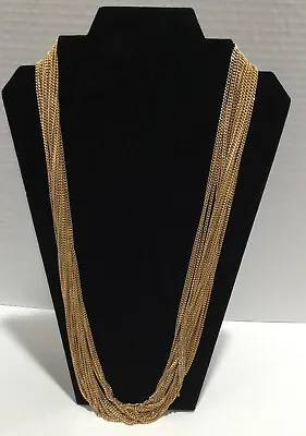 Multi Chain Necklace Gold Toned (17/Strands)  13” Drop Length Barrel Clasp • $9.99