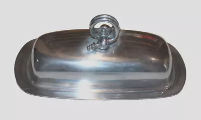 Vintage Covered Butter Dish With Glass Insert Aluminum Rectangular • $22.97