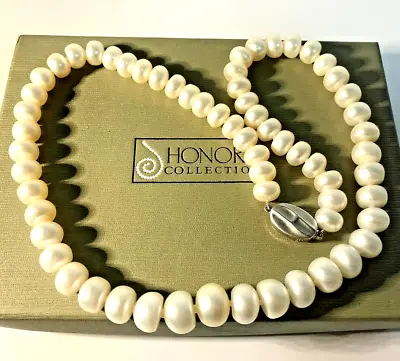 HONORA BAROQUE REAL PEARLS Necklace 18 Inches With STERLING SILVER CLASP • £45