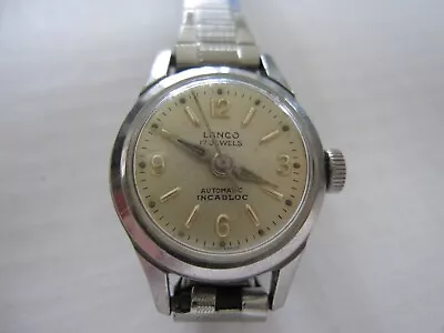 Vintage Lanco Automatic Ladies Watch 17 Jewel Incabloc Swiss Runs • $12.99